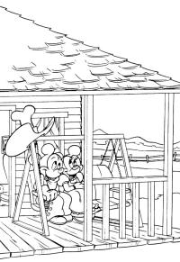 Ausmalbild Micky Maus und Minnie Maus  