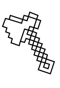 Ausmalbild Minecraft Axt  