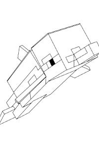 Ausmalbild Minecraft Delfin  