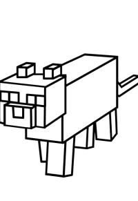 Ausmalbild Minecraft Katze  