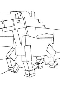 Ausmalbild Minecraft Pferd  