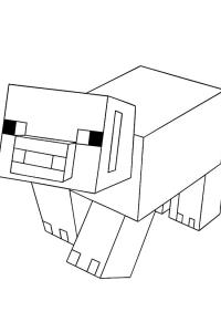 Ausmalbild Minecraft Schwein  