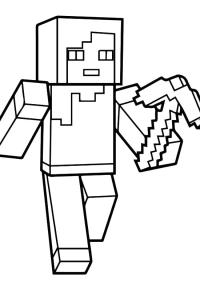 Ausmalbild minecraft Steve  