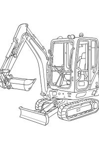Ausmalbild Mini-Bagger  