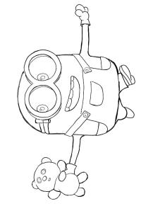 Ausmalbild Minion Bob  
