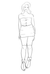 Ausmalbild Model  