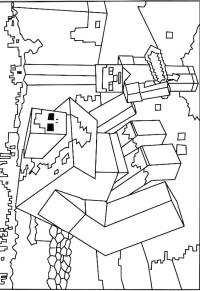 Ausmalbild monster minecraft  