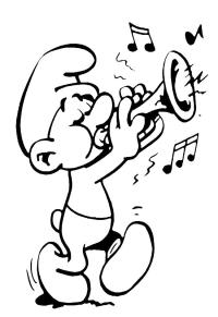 Ausmalbild Musikschlumpf  