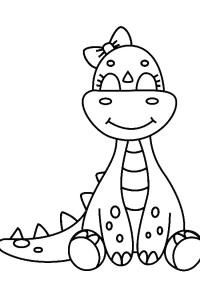 Ausmalbild Niedlicher Dinosaurier  
