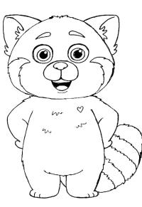 Ausmalbild Niedlicher roter Panda Mei Lee  