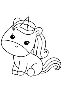 Ausmalbild Niedliches Einhorn  