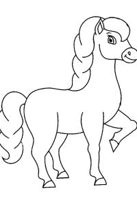 Ausmalbild Niedliches Pferd  
