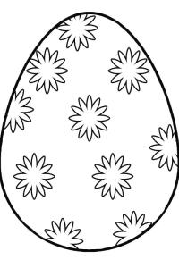 Ausmalbild Osterei mit Blumen  