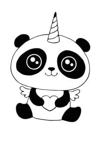 Ausmalbild Panda Einhorn  