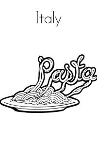 Ausmalbild Pasta  