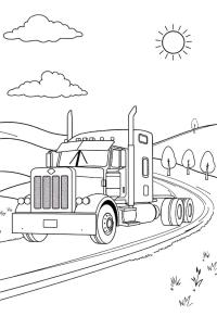 Ausmalbild Peterbilt-LKW  