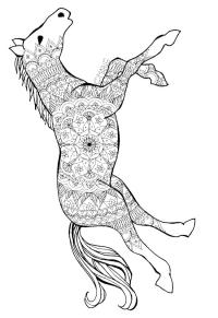 Ausmalbild Pferd Mandala  