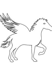 Ausmalbild Pferd mit Flügeln  