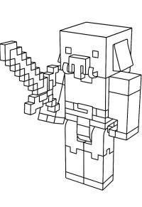 Ausmalbild Piglin minecraft  