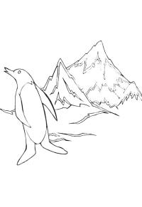 Ausmalbild Pinguin am Südpol  