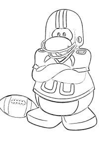 Ausmalbild Pinguin Rugby Spieler  