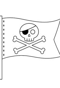 Ausmalbild Piratenflagge  