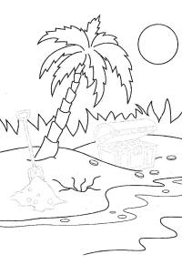 Ausmalbild Pirateninsel  