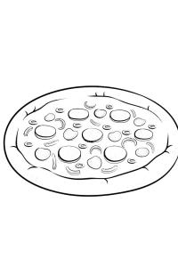 Ausmalbild Pizza Peperoni  
