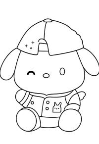 Ausmalbild Pochacco mit Mütze  