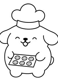 Ausmalbild Pompompurin als Koch  