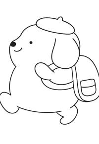 Ausmalbild Pompompurin geht zur Schule  