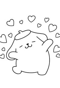 Ausmalbild Pompompurin ist verliebt  