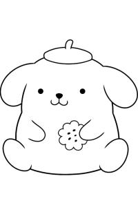 Ausmalbild Pompompurin mit Keks  