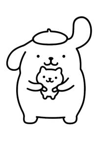 Ausmalbild Pompompurin und Muffin  
