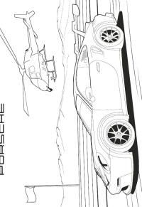 Ausmalbild Porsche 911 GT3  