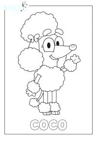 Ausmalbild Pudel Coco  