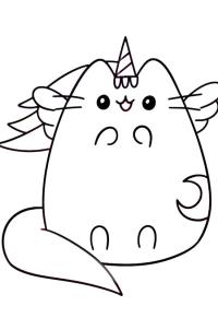 Ausmalbild Pusheen als Eichhörnchen  