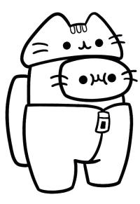 Ausmalbild Pusheen Among Us  