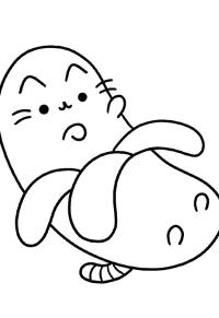 Ausmalbild Pusheen Banane  