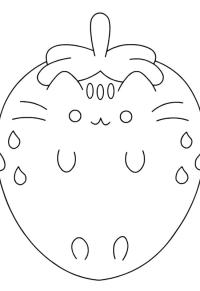 Ausmalbild Pusheen Erdbeere  