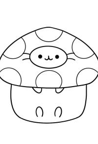 Ausmalbild Pusheen Pilz  