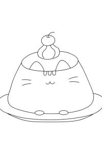 Ausmalbild Pusheen Pudding  