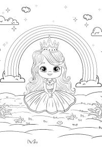 Ausmalbild Regenbogenprinzessin  