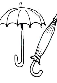 Ausmalbild Regenschirm  