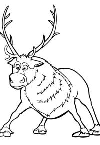 Ausmalbild Rentier Sven  