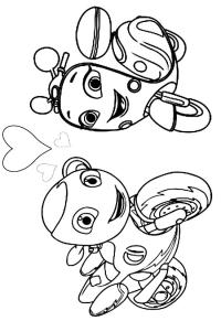 Ausmalbild Ricky Zoom und Scootio  