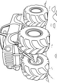 Ausmalbild Robuster Monstertruck  