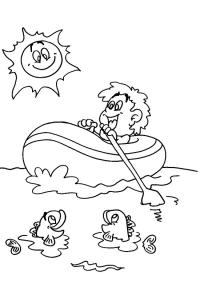 Ausmalbild Ruderboot  
