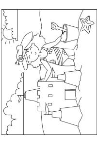 Ausmalbild Sandburg bauen  