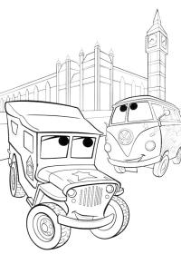 Ausmalbild Sarge und Fillmore in London  
